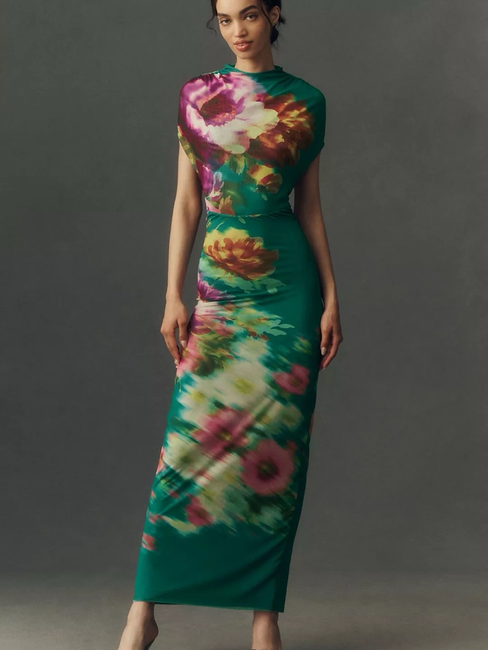 BHLDN Mock-Neck Maxi Dress